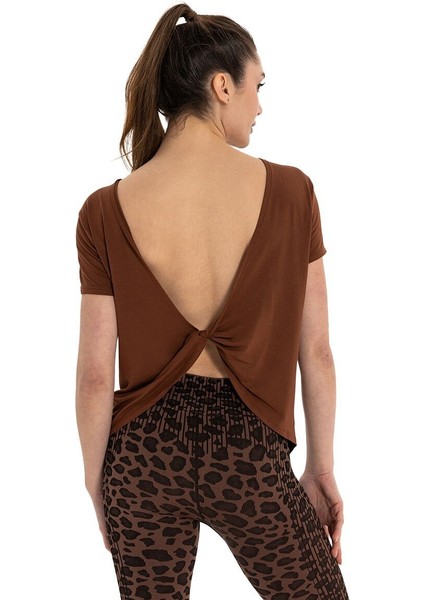 Sırt Detay Modal Yoga T-Shirt