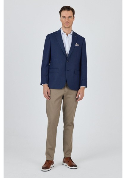 Lacivert Mono Yaka Armürlü Tam Astar Esnek 4 Drop Comfort Fit Classic Ceket 1002250152 fiyatları