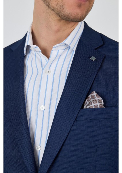 Lacivert Mono Yaka Armürlü Tam Astar Esnek 4 Drop Comfort Fit Classic Ceket 1002250152 fırsatları