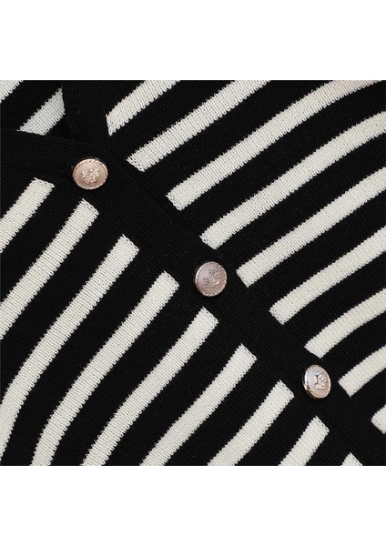 Kız Çocuk Uzun Kol Ince Düğmeli Triko Hırka - 23082 - Siyah - Vanilya fiyatları