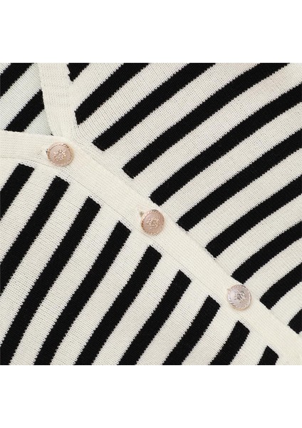Kız Çocuk Uzun Kol Ince Düğmeli Triko Hırka - 23082 - Siyah - Vanilya fırsatları