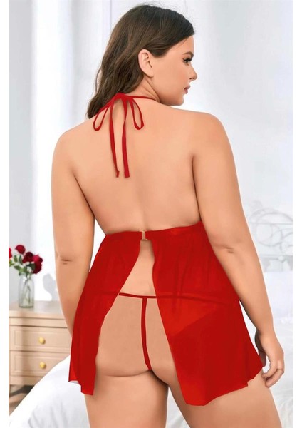 Kadın Büyük Beden Gecelik Kırmızı B2027 fiyatları