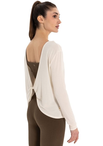 Sırt Detay Uzun Kollu Modal Yoga T-Shirt