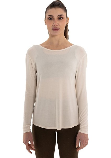 Sırt Detay Uzun Kollu Modal Yoga T-Shirt modelleri
