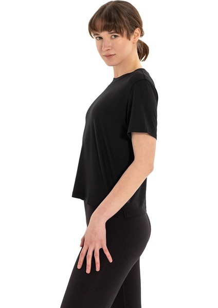 Modal Bisiklet Yaka Basic Yoga T-Shirt
