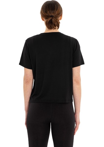 Modal Bisiklet Yaka Basic Yoga T-Shirt