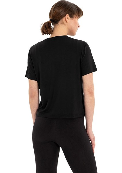 Modal Bisiklet Yaka Basic Yoga T-Shirt
