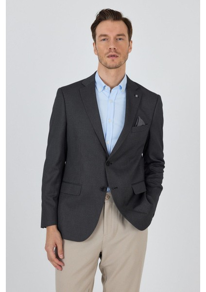 Siyah Mono Yaka Armürlü Tam Astar Esnek 6 Drop Comfort Fit Classic Ceket 1002250153 modelleri