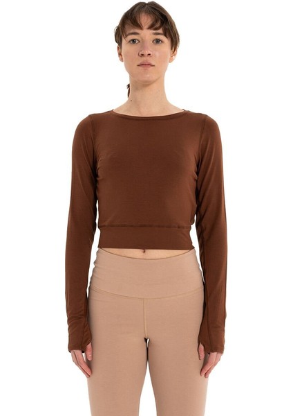 Sırtı Üçgen Detay Parmak Geçmeli Modal T-Shirt indirimleri