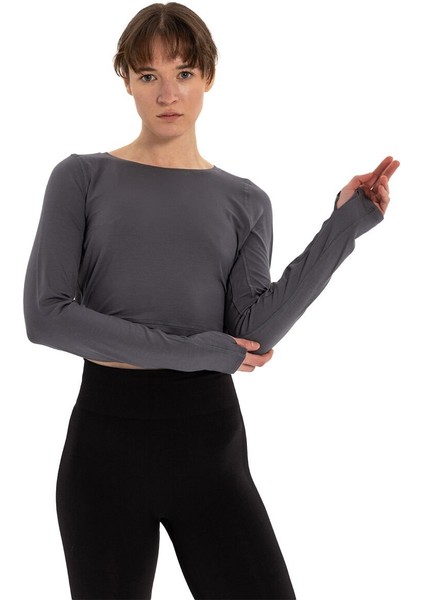 Sırtı Üçgen Detay Parmak Geçmeli Modal T-Shirt indirimleri