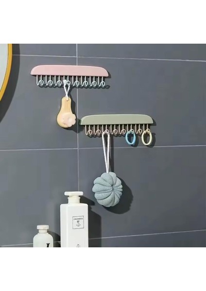 Mutfak Banyo Dolap Askılık Kancalı Fonksiyonel Askılık