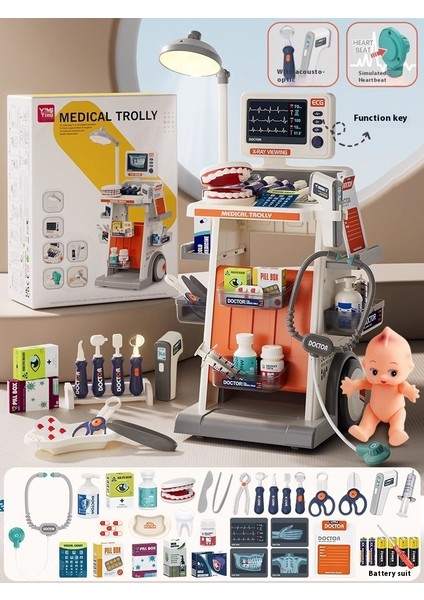 Çocuk Doktor Oyuncakları Seti Simülasyon Oskültasyon Tıbbi Kutu Bebek Hediyesi Ürün Resim Gösterileri Için Parça Sayısı Geçerli Olacaktır (Yurt Dışından)