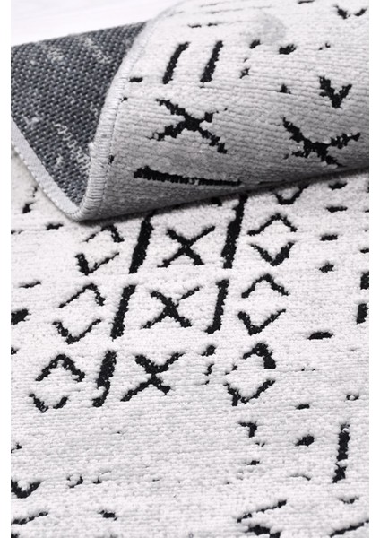 Venüs Gri Iskandinav Desenli Kaymaz Pamuk Kilim – Makinede Yıkanabilir, Modern ve Dayanıklı Tasarım Halı