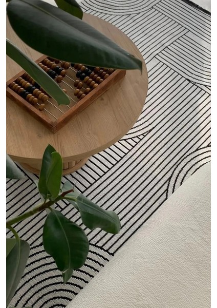 Akça Modern Tasarım Yıkanabilir Dokuma Kaymaz Taban Halı Yolluk Kilim Beyaz fırsatları