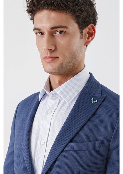 Indigo Mavi Slim Fit Kılıç Yaka Ceket 30158320 indirimleri