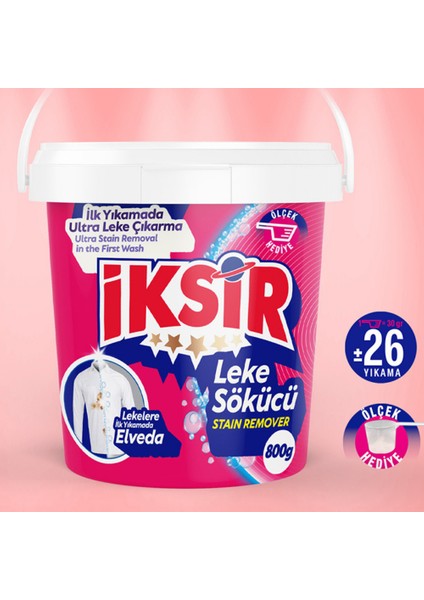 Iksir Leke Sökücü 800G (26 Yıkama) – Ultra Güçlü Toz Leke Çıkarıcı | Ilk Yıkamada Etki, Ölçek Hediyeli