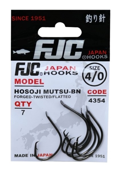 4354 Hosojı Mutsu No:1/0 Black Nıkel 12 P. Olta Iğnesi
