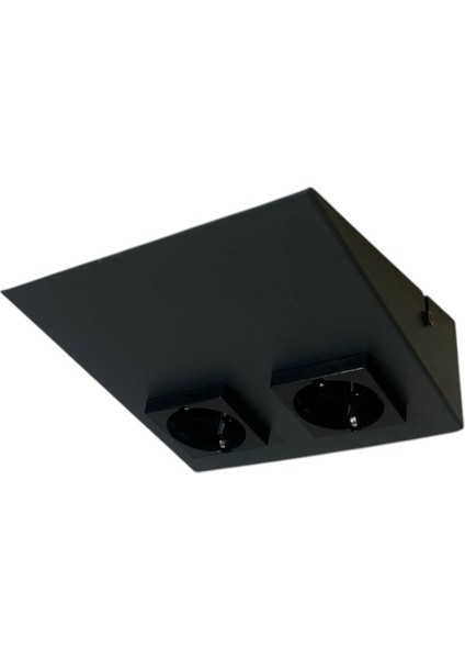 Tezgah Altı Ikili Priz / Antrasit Kasa / Avax