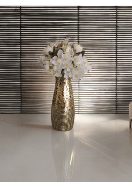 Işıltı Home Desıgn Aynalı Cam Vazo Açık Gold Orta Boy fiyatları