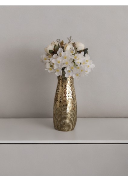 Işıltı Home Desıgn Aynalı Cam Vazo Açık Gold Orta Boy modelleri