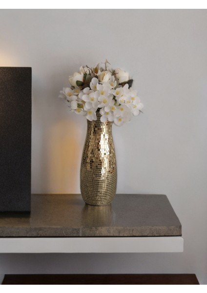 Işıltı Home Desıgn Aynalı Cam Vazo Açık Gold Orta Boy fırsatları