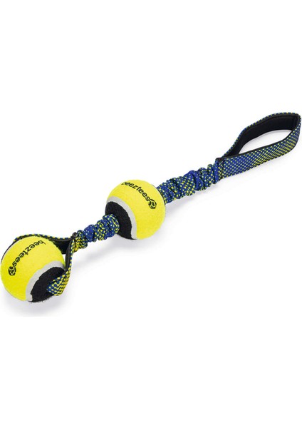 Köpek Oyuncağı, Yüzen, Tutamaçlı İki Tenis Topu, Mavi/sarı, 44x6,3x6,3cm