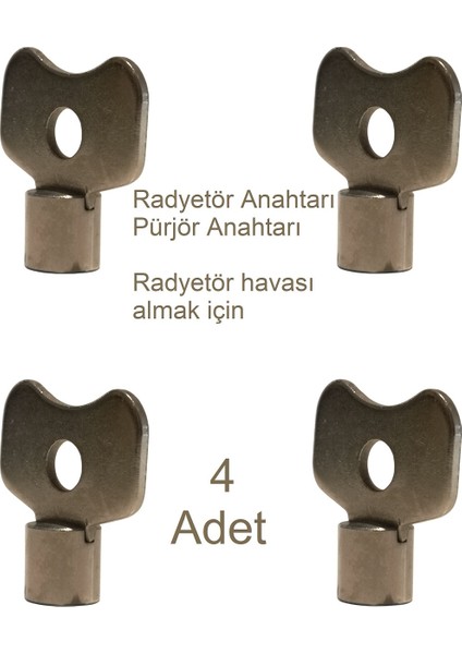 Panel Radyetör, Havlupan, Petek, Pürjör, Hava Alma Anahtarı (4 Adet)