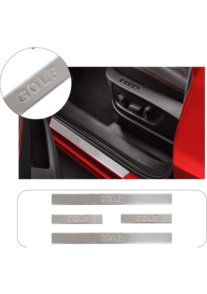Volkswagen Golf 4 Uyumlu 1998-2004 Krom Kapı Eşiği 4 Parça Paslanmaz Çelik