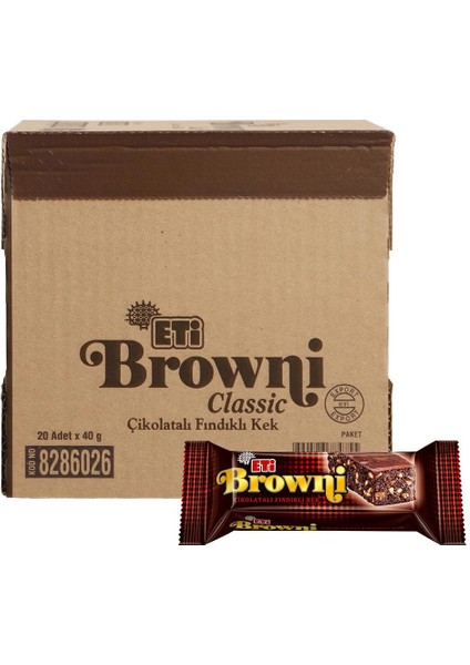 Browni Kek Çikolatalı Fındıklı 40 G x 20 Adet