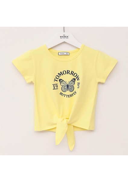 Kız Çocuk Süprem Kısa Kol Tişört - (4 Yaş-9 Yaş) - 32480 - Sarı