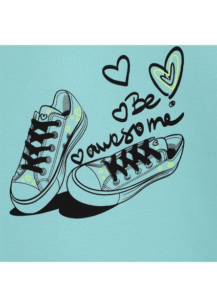 Kız Çocuk Şardonsuz Uzun Kol Ince Bisiklet Yaka Tişört - 31756 - Mint Yeşili fiyatları