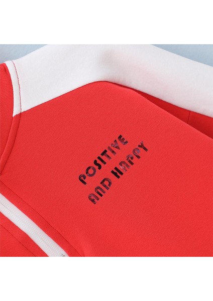 Kız Çocuk Şardonlu Uzun Kol Kalın Fermuarlı Yaka Tişört - 31989 - Nar Çiçeği fiyatları