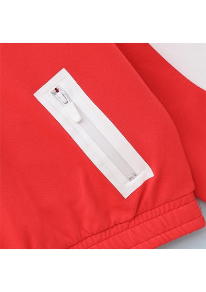 Kız Çocuk Şardonlu Uzun Kol Kalın Fermuarlı Yaka Tişört - 31989 - Nar Çiçeği modelleri