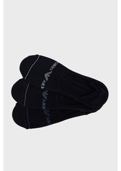 Jakarlı Logolu 3 Pack Babet Çorap Erkek Çorap EM000548 AF12276 MB154