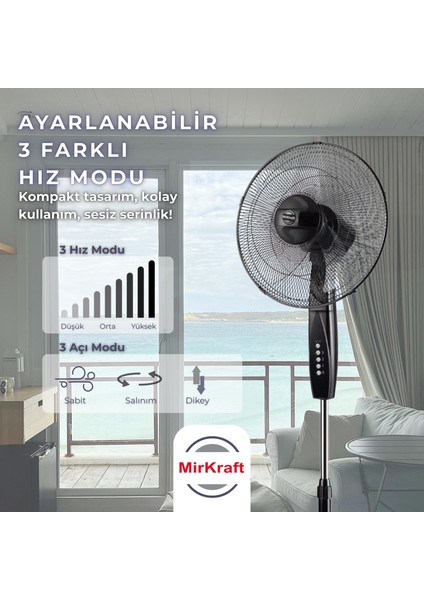 FS-M40BR Stand Fan Vantilatör Manuel 16''