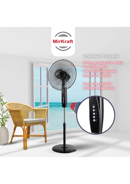 FS-M40BR Stand Fan Vantilatör Manuel 16''