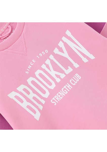 Kız Çocuk Şardonlu Uzun Kol Kalın Bisiklet Yaka Tişört - 31574 - Pembe fiyatları