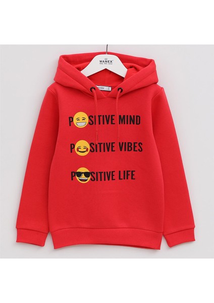 Kız Çocuk Şardonlu Uzun Kol Kalın Kapşonlu Tişört - 31580 - Gül Kurusu