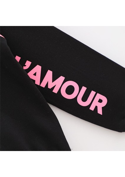 Kız Çocuk Şardonsuz Uzun Kol Ince Kapşonlu Tişört - 31461 - Siyah modelleri