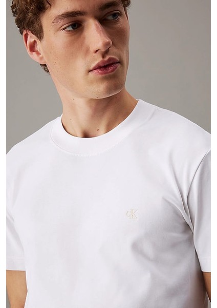 Erkek Ck Heavy Jersey T-Shirt - Beyaz fırsatları