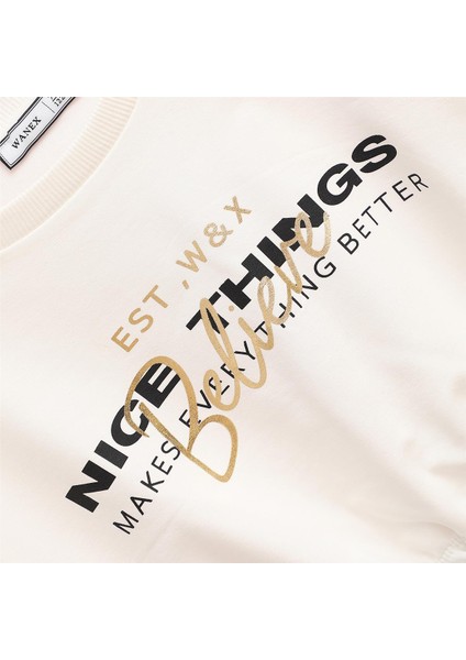 Kız Çocuk Bisiklet Yaka Şardonsuz Uzun Kol Ince Tişört - (7 Yaş-12 Yaş) - 32392 - Vanilya fiyatları