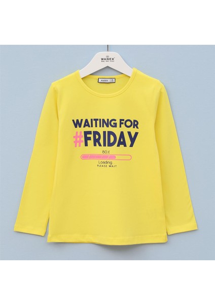 Kız Çocuk Şardonsuz Uzun Kol Ince Tişört - 31587 - Sarı