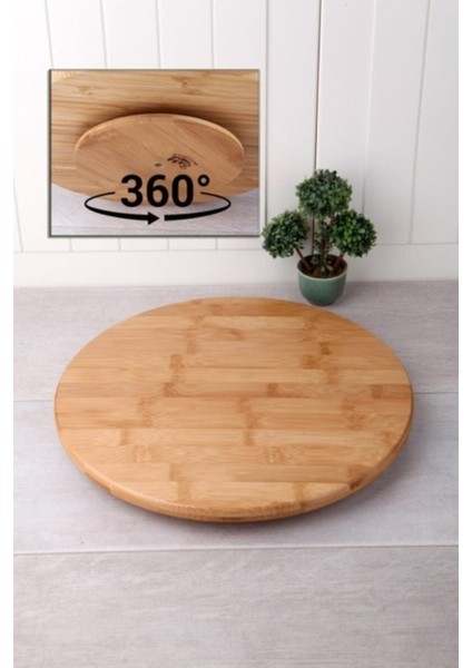 Bambu 360° Döner Standlı Pizza Sunum Tahtası 30 x 30 cm fırsatları