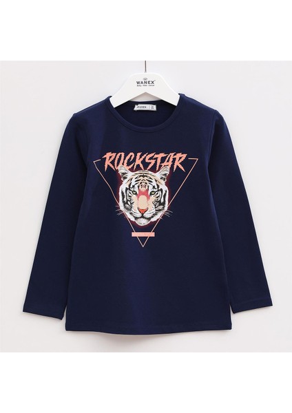 Kız Çocuk Şardonsuz Uzun Kol Ince Tişört - 31586 - Parlament