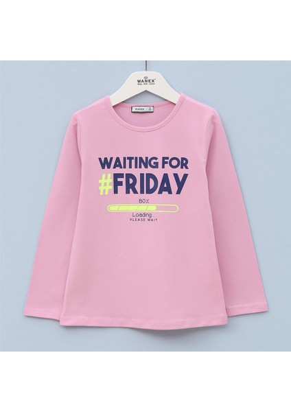 Kız Çocuk Şardonsuz Uzun Kol Ince Tişört - 31587 - Pembe