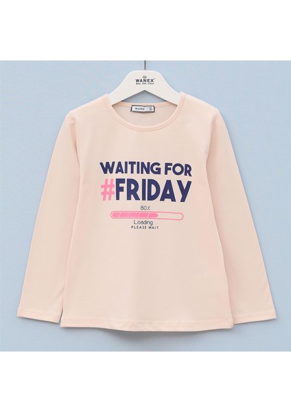 Kız Çocuk Şardonsuz Uzun Kol Ince Tişört - 31587 - Bej