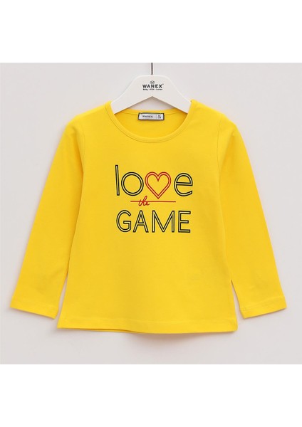 Kız Çocuk Şardonsuz Uzun Kol Ince Tişört - 31615 - Sarı