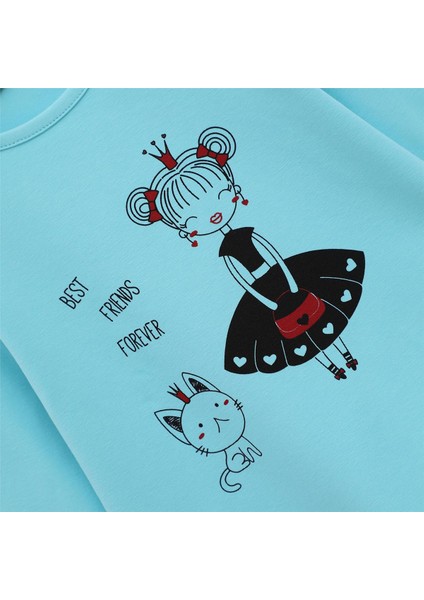 Kız Çocuk Şardonsuz Uzun Kol Ince Tişört - 31605 - Mavi fiyatları
