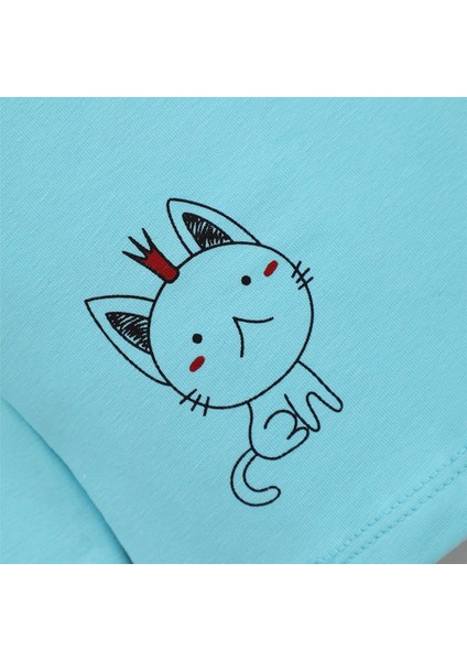 Kız Çocuk Şardonsuz Uzun Kol Ince Tişört - 31605 - Mavi modelleri