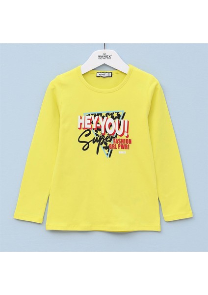 Kız Çocuk Şardonsuz Uzun Kol Ince Tişört - 31697 - Fıstık Yeşili